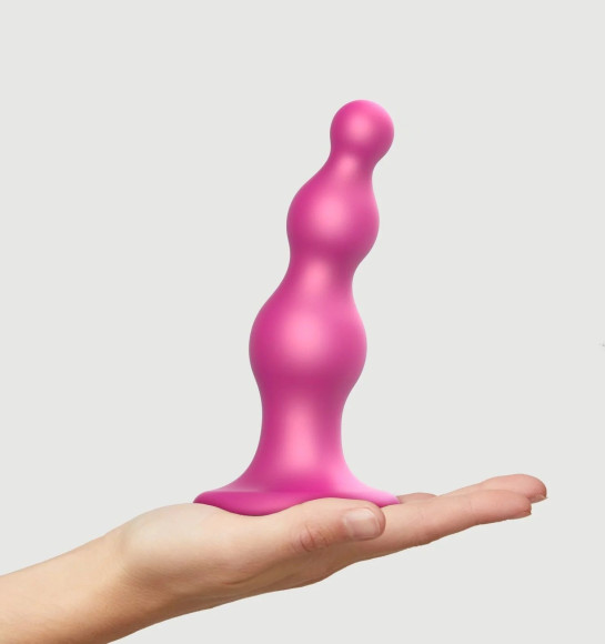 Розовый стимулятор-ёлочка Dildo Plug Beads Framboise Size M - 15 см. Розовый стимулятор-ёлочка Dildo Plug Beads Framboise Size M - 15 см.