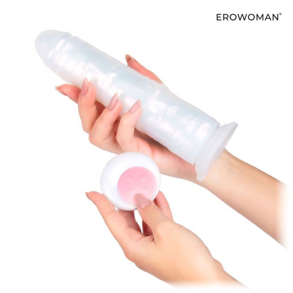 Белый вибратор-реалистик со световыми эффектами - 20,5 см. Белый вибратор-реалистик со световыми эффектами - 20,5 см.