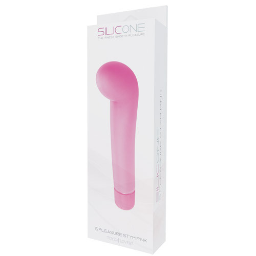 Розовый вибростимулятор для G-точки G-PLEASURE STYM SILICONE - 12,5 см.
