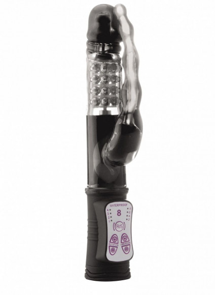 Чёрный анально-вагинальный вибратор Vibro Bead - 22,6 см.