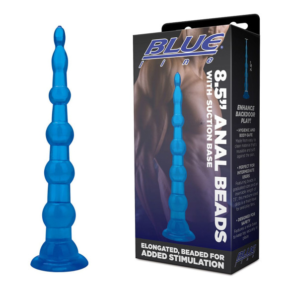 Голубая анальная елочка на присоскеAnal Beads With Suction Base - 21,6 см. Голубая анальная елочка на присоскеAnal Beads With Suction Base - 21,6 см.