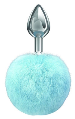 Серебристая анальная пробка с голубым пушистым хвостиком Twinkle Серебристая анальная пробка с голубым пушистым хвостиком Twinkle