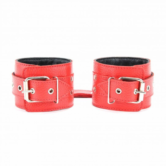 Красные кожаные наручники Красные кожаные наручники