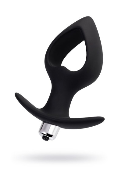 Черная вибровтулка с полой серединой в виде сердечка Cordis M - 14 см. Черная вибровтулка с полой серединой в виде сердечка Cordis M - 14 см.