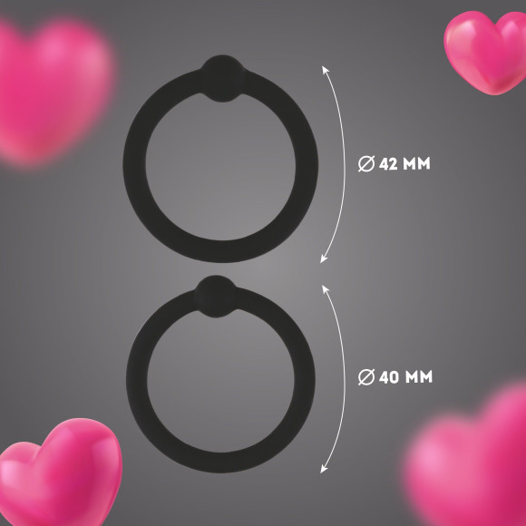 Набор из 4 черных силиконовых эрекционных колец Набор из 4 черных силиконовых эрекционных колец