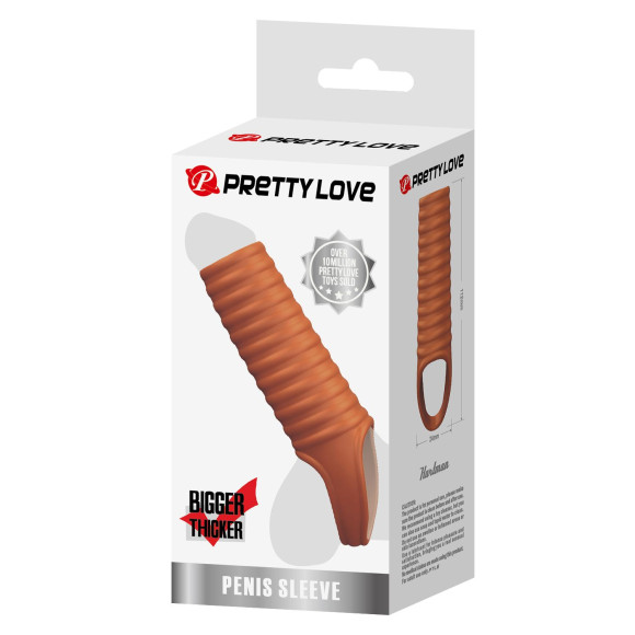 Телесная насадка на пенис с ребрышками и подхватом мошонки Телесная насадка на пенис с ребрышками и подхватом мошонки