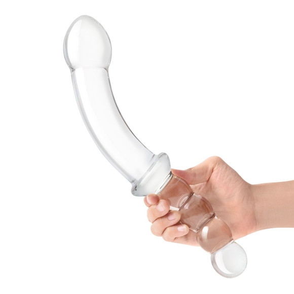 Стеклянный двусторонний фаллоимитатор 12,5’’ Girthy Double Sided Dong With Anal Bead Grip Handle - 32 см. Стеклянный двусторонний фаллоимитатор 12,5’’ Girthy Double Sided Dong With Anal Bead Grip Handle - 32 см.
