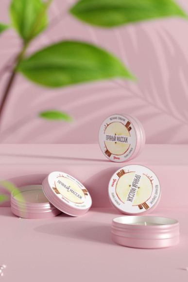 Массажная свеча «Пряный массаж» с ароматом яблока и корицы - 30 мл. Массажная свеча «Пряный массаж» с ароматом яблока и корицы - 30 мл.