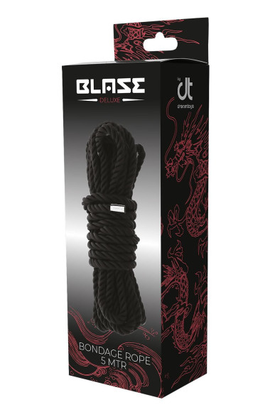 Черная веревка для шибари DELUXE BONDAGE ROPE - 5 м. Черная веревка для шибари DELUXE BONDAGE ROPE - 5 м.