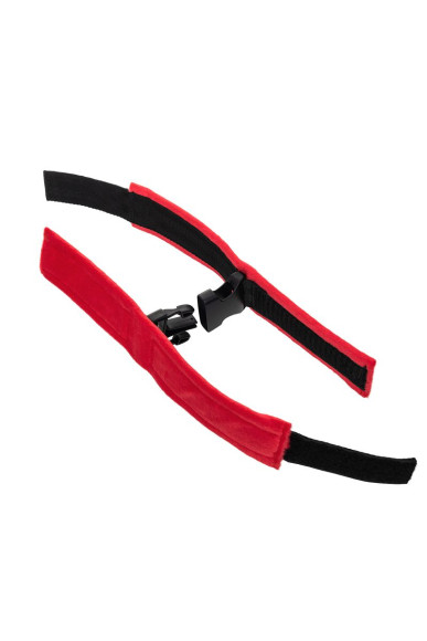Красно-черные велюровые наручники Anonymo Красно-черные велюровые наручники Anonymo