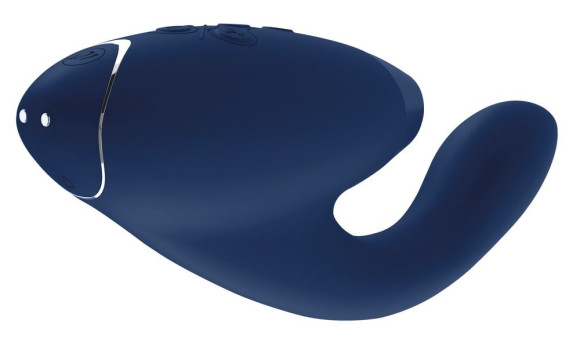 Синий стимулятор Womanizer DUO с вагинальным отростком Синий стимулятор Womanizer DUO с вагинальным отростком