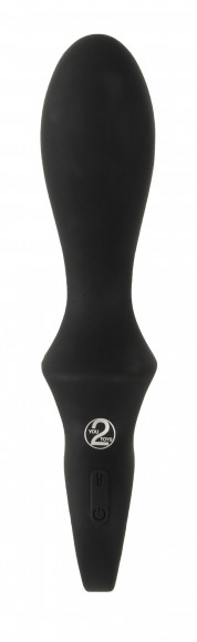 Черный вибратор для точки G с функцией расширения - 18,1 см.