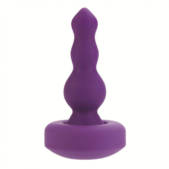 Фиолетовый трехуровневый анальный плаг с 10 функциями - 13 см.