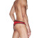 Мужские красные трусы-бразилиана с черной рюшевой отделкой Мужские красные трусы-бразилиана с черной рюшевой отделкой
