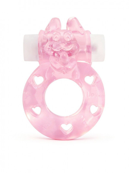 Розовое эрекционное виброкольцо в форме зайчика
