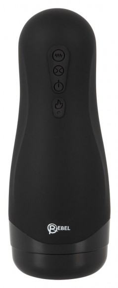 Черный вибромастурбатор с подогревом Masturbator with 3 Functions