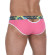 Розовые мужские трусы-слипы с пикантными вырезами под поясом Розовые мужские трусы-слипы с пикантными вырезами под поясом