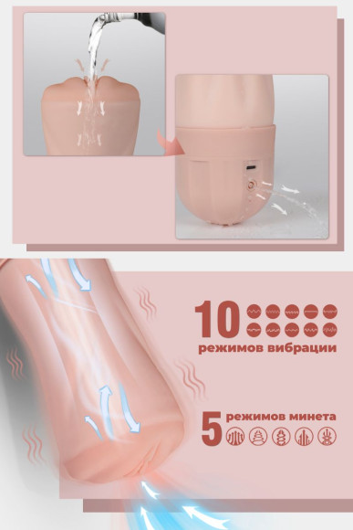 Мастурбатор-вагина Beata-2 с функциями всасывания и вибрации Мастурбатор-вагина Beata-2 с функциями всасывания и вибрации
