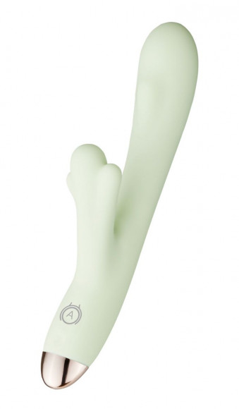 Салатовый вибратор Maccia H с клиторальным отростком и подогревом - 22 см. Салатовый вибратор Maccia H с клиторальным отростком и подогревом - 22 см.