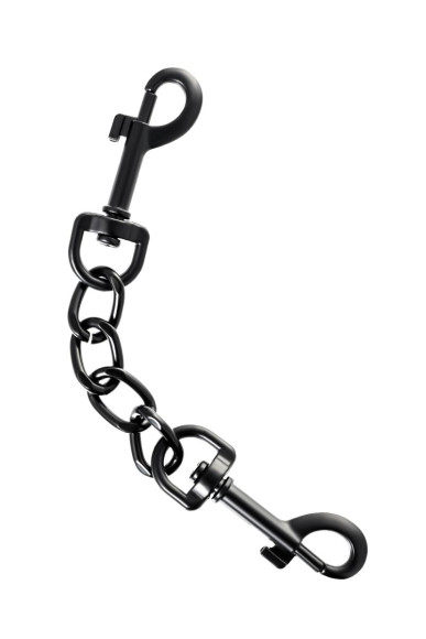 Узкие черные наручники на сцепке Узкие черные наручники на сцепке