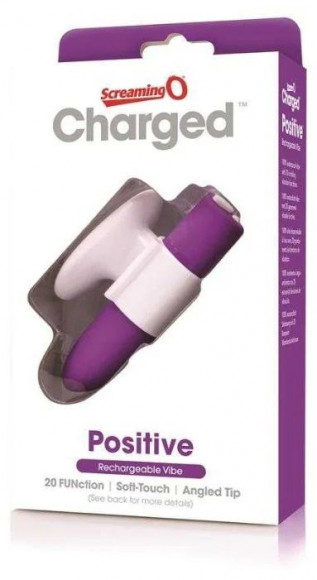 Гладкий мини-вибратор Charged Positive - 10 см.