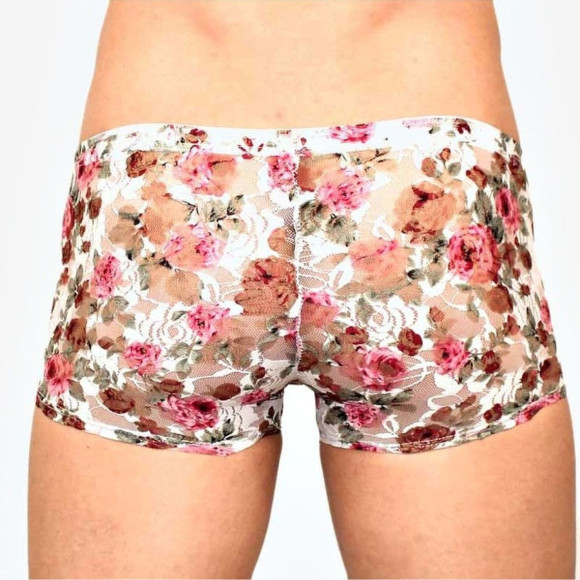 Мужские сетчатые трусы-боксеры с розами Мужские сетчатые трусы-боксеры с розами