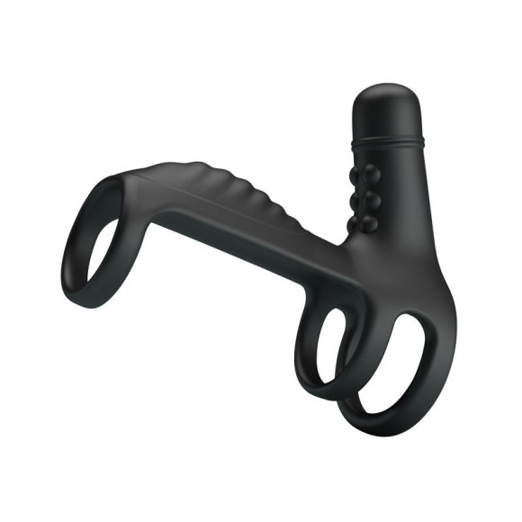 Черная вибронасадка на пенис Vibrating Penis Sling Черная вибронасадка на пенис Vibrating Penis Sling