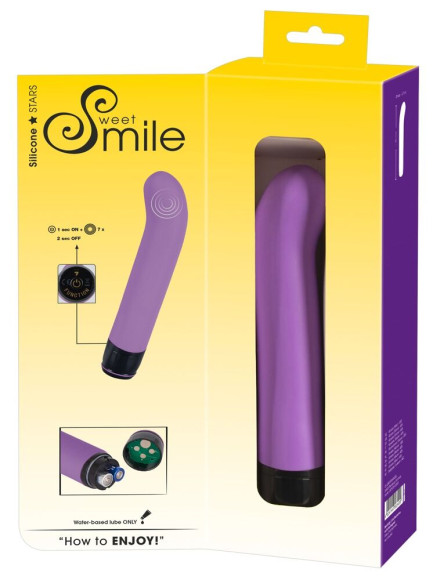 Фиолетовый вибратор G-точки Smile Genius - 20 см. Фиолетовый вибратор G-точки Smile Genius - 20 см.