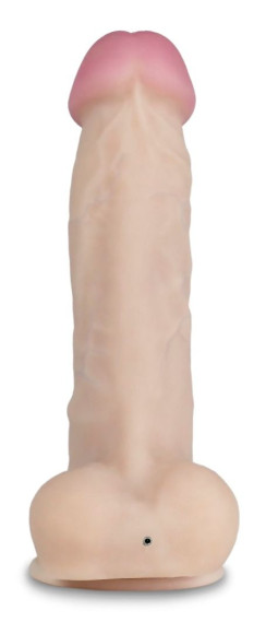 Телесный перезаряжаемый вибратор-реалистик из неоскин - 21,5 см. Телесный перезаряжаемый вибратор-реалистик из неоскин - 21,5 см.