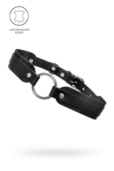 Черный кожаный чокер-ошейник со скруглёнными углами Черный кожаный чокер-ошейник со скруглёнными углами
