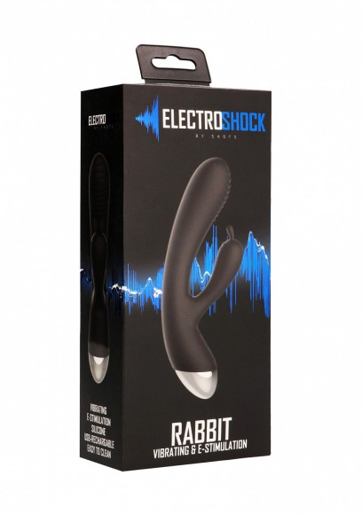 Чёрный вибратор E-Stimulation Rabbit Vibrator с электростимуляцией - 19 см. Чёрный вибратор E-Stimulation Rabbit Vibrator с электростимуляцией - 19 см.