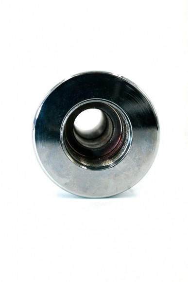 Серебристая полая анальная втулка с вставным поршнем 