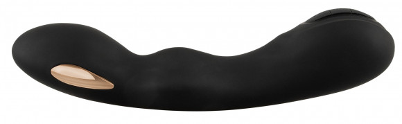 Черный вибратор-электростимулятор для точки G - 20,2 см.