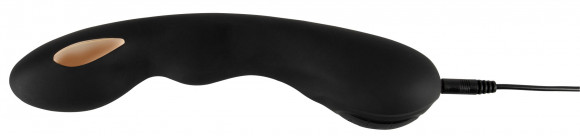 Черный вибратор-электростимулятор для точки G - 20,2 см.