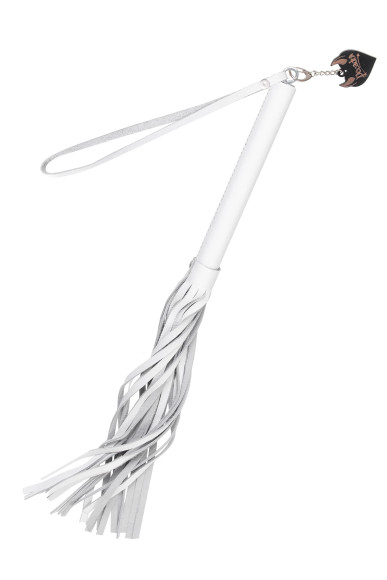 Белая кожаная плеть - 50 см. Белая кожаная плеть - 50 см.