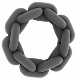 Серое эрекционное кольцо SONO №5 