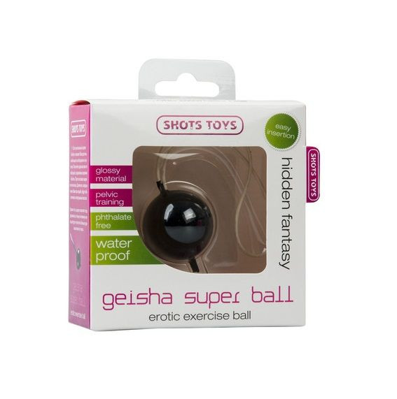 Чёрный вагинальный шарик Geisha Super Ball