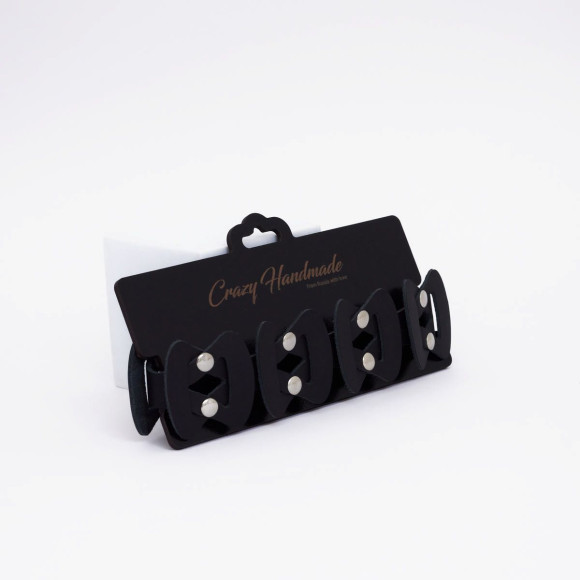 Черный кожаный ошейник из звеньев Черный кожаный ошейник из звеньев