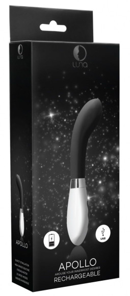 Черный вибратор для точки G Apollo - 21 см. Черный вибратор для точки G Apollo - 21 см.