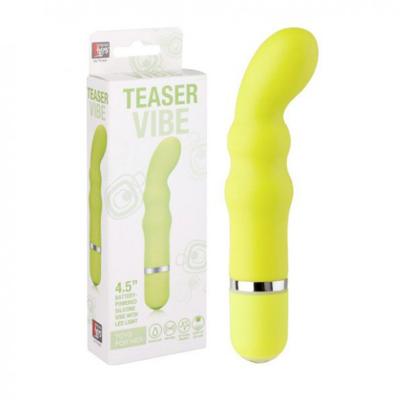 Зелёный вибромассажёр NEON TEASER VIBE GREEN - 11,4 см.