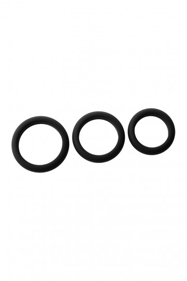 Набор из 3 черных эрекционных колец Smooth Silicone Cockring Pack