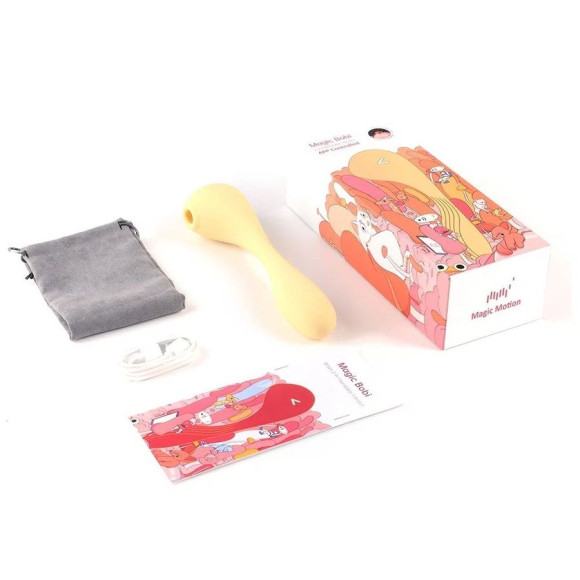 Желтый вибратор Magic Motion Bobi с вакуумной стимуляцией Желтый вибратор Magic Motion Bobi с вакуумной стимуляцией