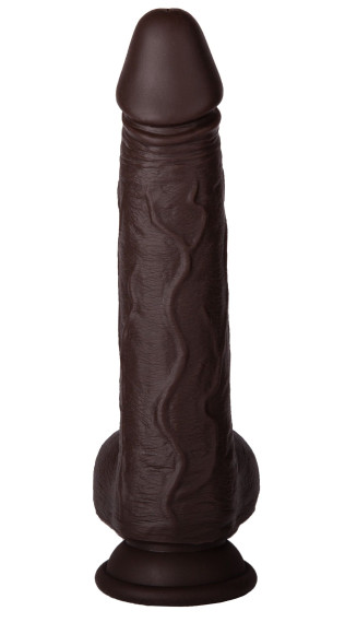 Темнокожий реалистичный вибромассажёр с нагревом, вращением, возвратно-поступательными движениями и пультом ДУ - 22 см. Темнокожий реалистичный вибромассажёр с нагревом, вращением, возвратно-поступательными движениями и пультом ДУ - 22 см.