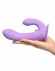 Сиреневый перезаряжаемый вибратор с клиторальным отростком Duo Pleasure Wallbang-Her - 17,5 см.