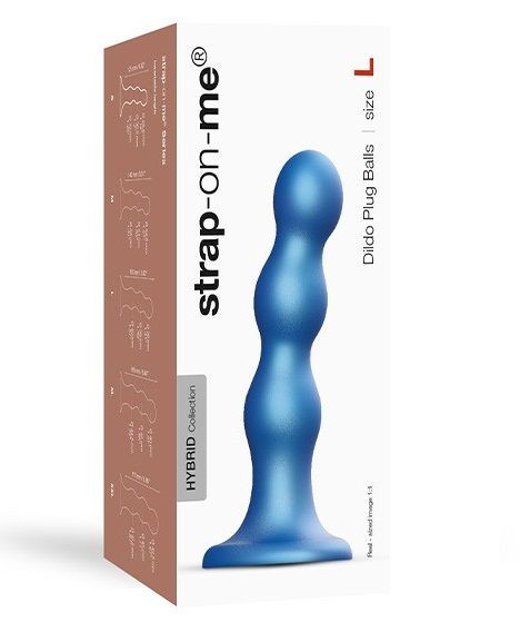 Голубая насадка Strap-On-Me Dildo Plug Balls size L Голубая насадка Strap-On-Me Dildo Plug Balls size L