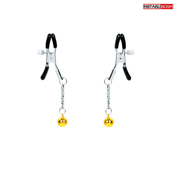 Оригинальные зажимы на соски с желтыми шариками Оригинальные зажимы на соски с желтыми шариками