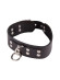 Черный кожаный ошейник с кольцом и клепками Черный кожаный ошейник с кольцом и клепками