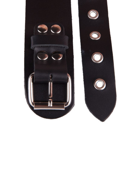 Черный кожаный ошейник с кольцом и клепками Черный кожаный ошейник с кольцом и клепками