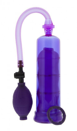Фиолетовая вакуумная помпа с нежной вставкой - 19 см. Фиолетовая вакуумная помпа с нежной вставкой - 19 см.