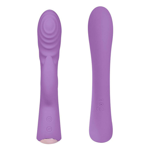 Фиолетовый вибромассажер-кролик 5 Silicone Ripple Passion - 19,1 см. Фиолетовый вибромассажер-кролик 5 Silicone Ripple Passion - 19,1 см.